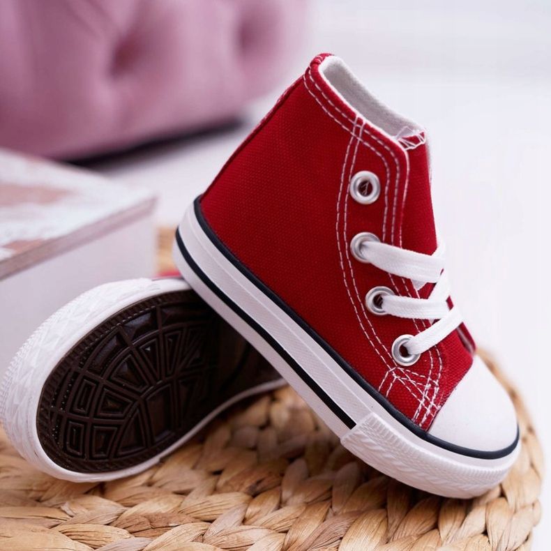 FRROCK Dziecięce Trampki Klasyczne Wysokie Czerwone Filemon 2