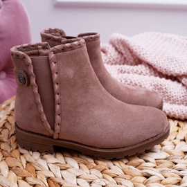 POPA Dziecięce Botki Płaski Obcas Khaki Sicarro 2