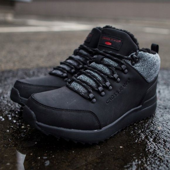 Męskie Buty Trekkingowe Cross Jeans Czarne EE1R4113C 1