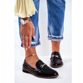 Damskie Półbuty Maciejka Lakierowane Loafery Czarne 4099A-01/00-1 2