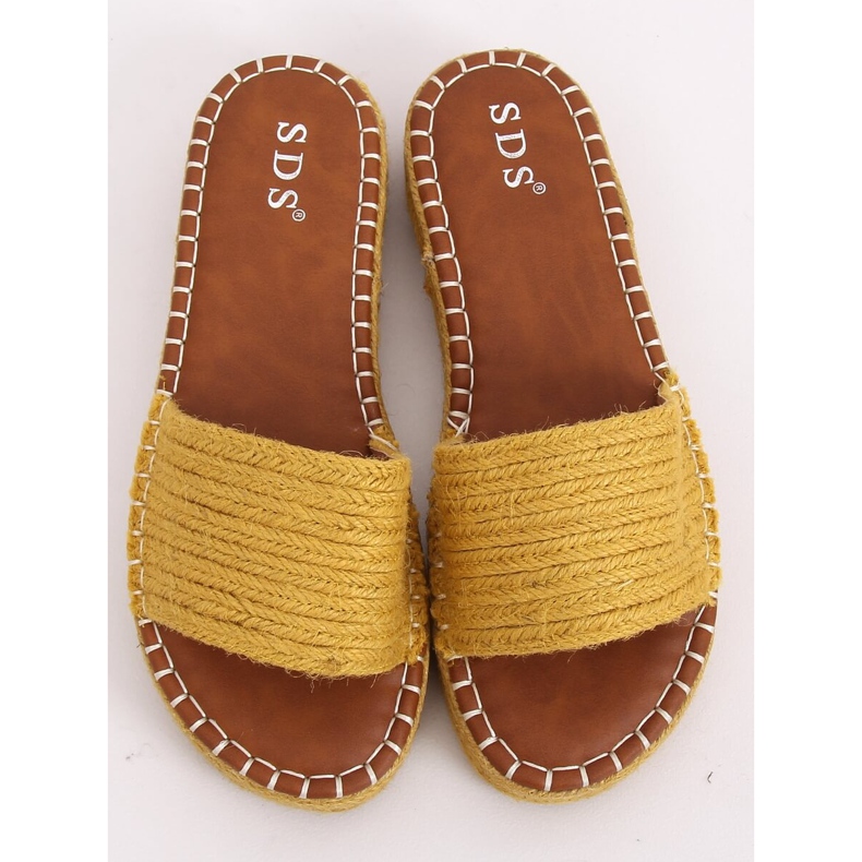 Klapki espadryle miodowe 7970-PL Yellow żółte 2