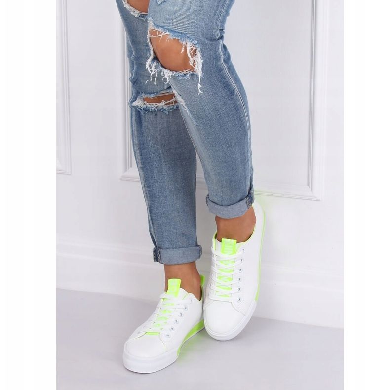 Trampki damskie biało-zielone A88-23 Green białe 2