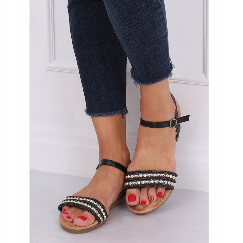 Sandałki damskie czarne HT-68 Black 1