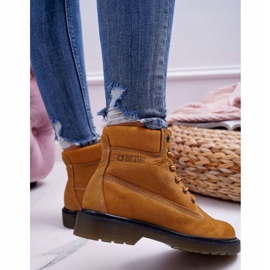 Damskie Botki Trapery Big Star Camel EE274013 brązowe 2