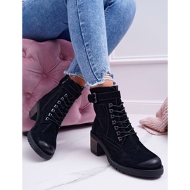 Damskie Botki Workery Sergio Leone Czarne BT705 2