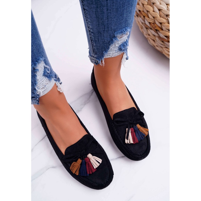 Mokasyny Damskie Zamszowe Czarne S.Barski A199 Mohabe 2