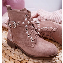 FP1 Dziecięce Botki Perły Khaki Nargos różowe 1