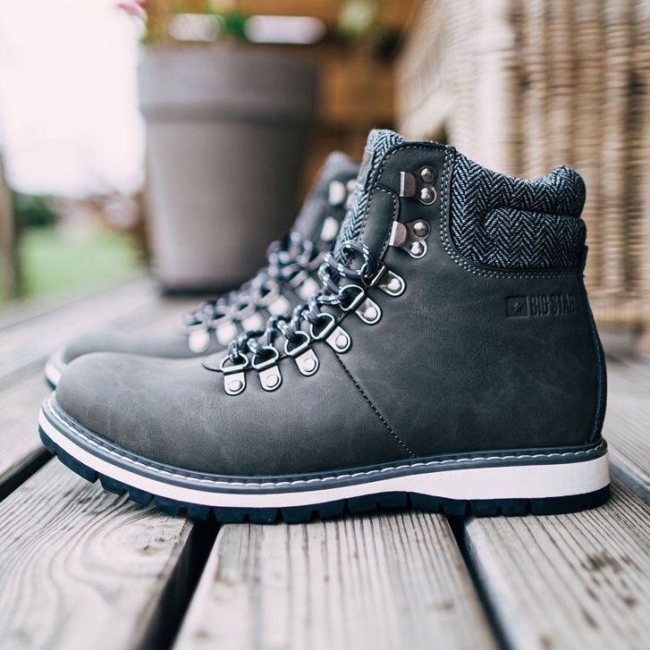 Męskie Botki Trapery Big Star Szare EE174405 2