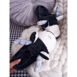 FRID Papcie Damskie Z Futerkiem Renifery Czarne Deff 2