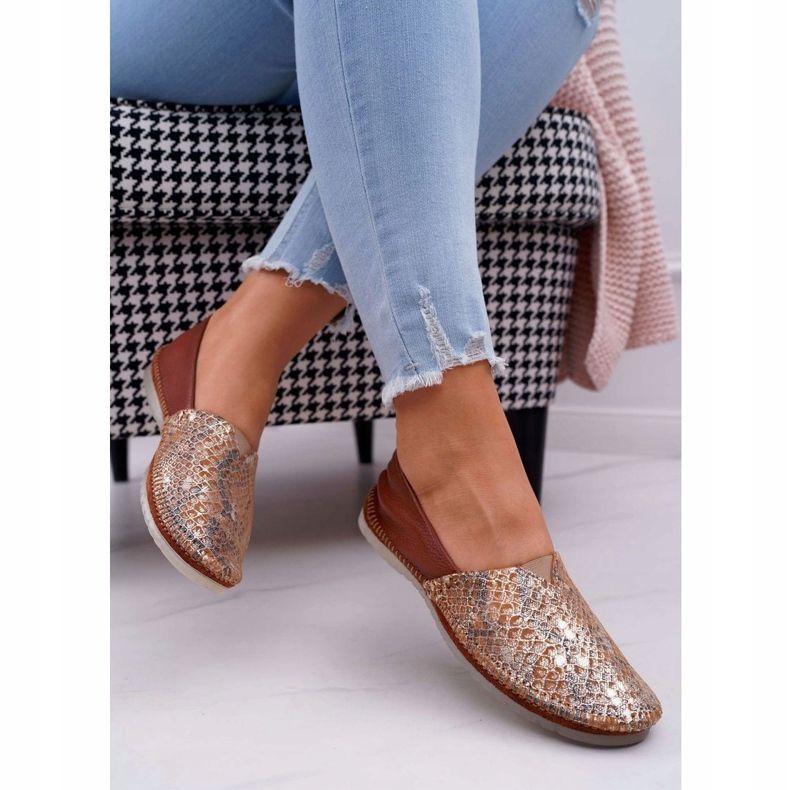 Baleriny Damskie Brązowe Maciejka 1930A-29/00-6 1