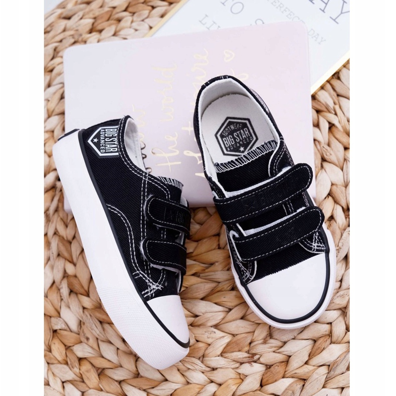 Trampki Dziecięce Big Star Na Rzepy Czarne FF374062 1