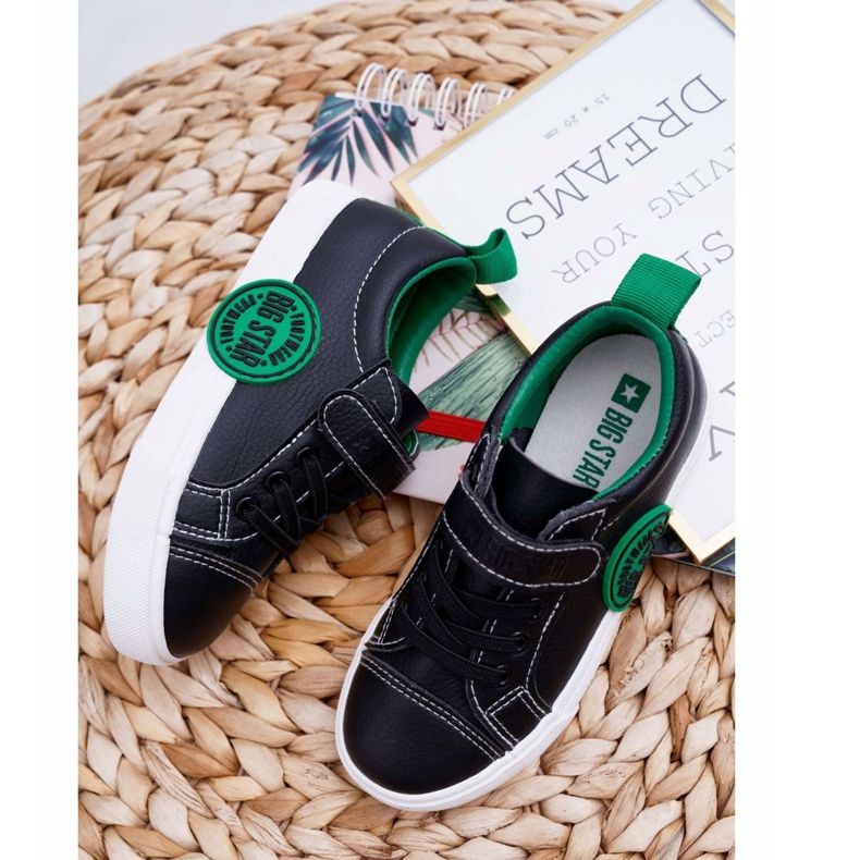 Trampki Dziecięce Big Star Na Rzepy Czarne FF374087 2