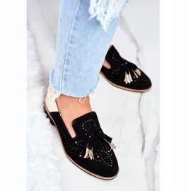 Damskie Półbuty Maciejka Skórzane Mokasyny Czarne 04484-01/00-5 1