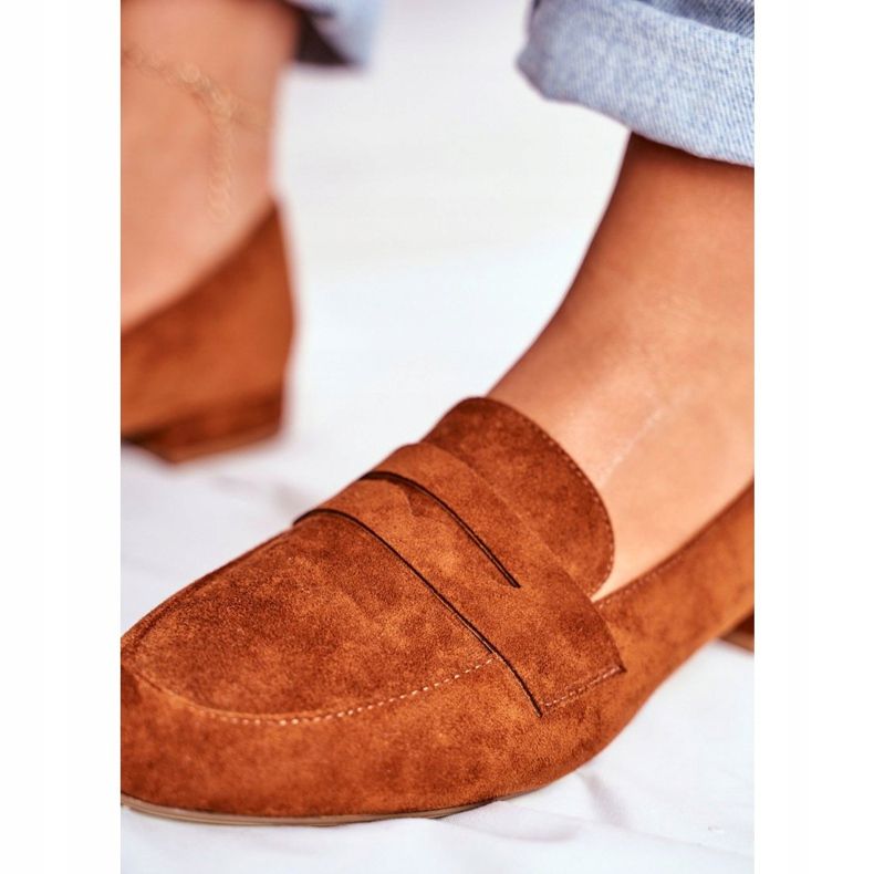 Mokasyny Damskie Zamszowe Sergio Leone MK734 Camel Nebbi brązowe 2