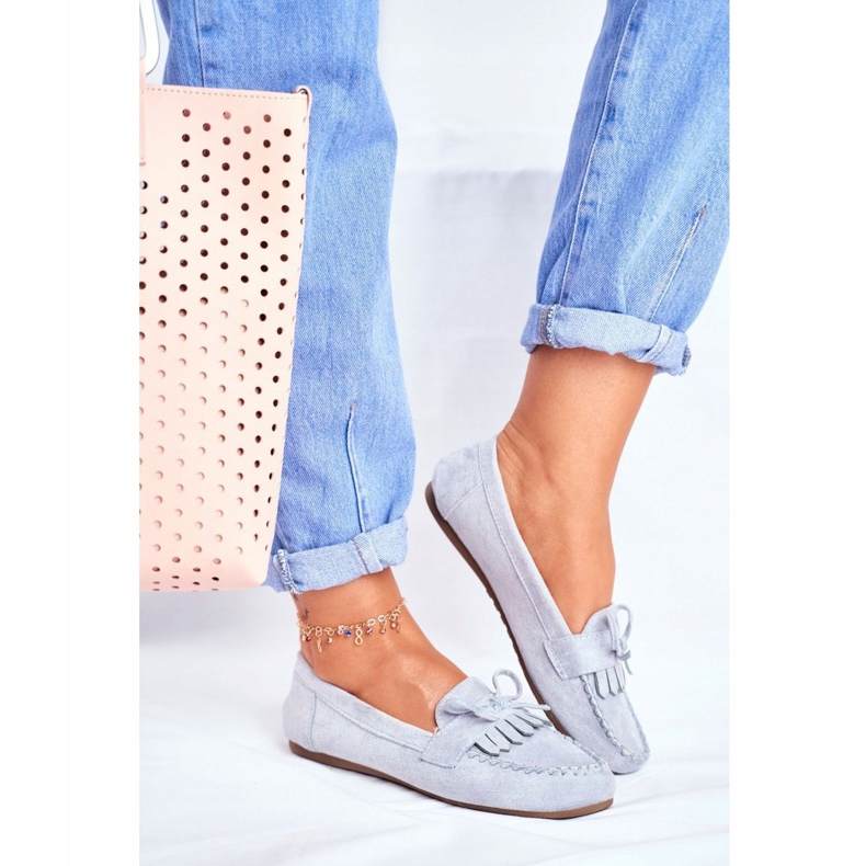 BUGO Mokasyny Damskie Zamszowe Błękitne Velucci niebieskie 1