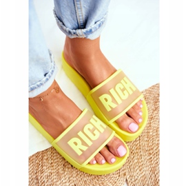 PS1 Damskie Klapki Na Platformie Żółte Rich 2