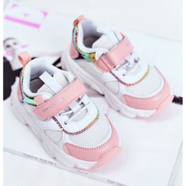 Sportowe Buty Dziecięce Różowe ABCKIDS B011104349 białe 1