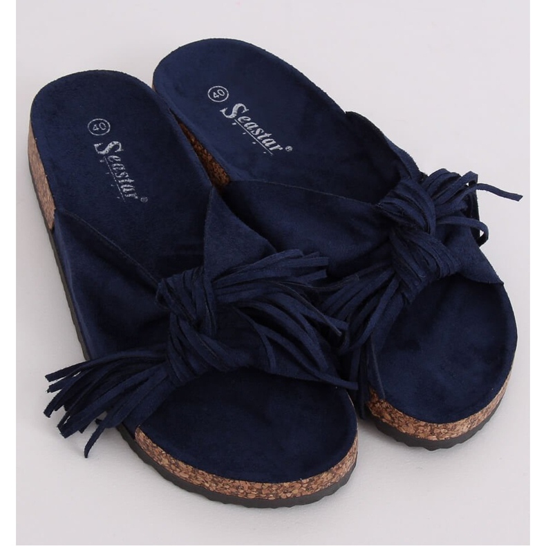 Klapki damskie boho granatowe CK136P D.BLUE 1