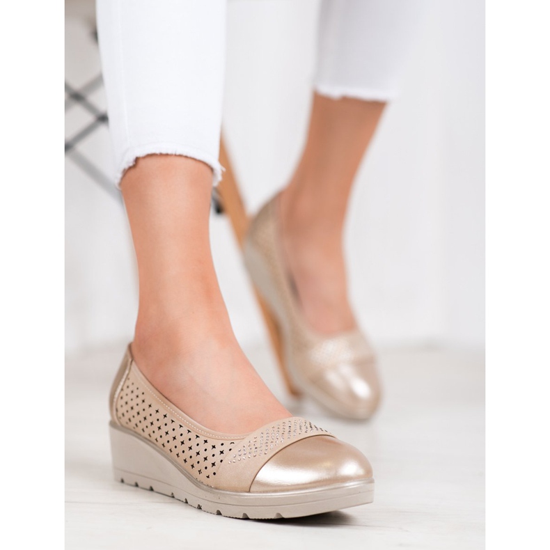 Comer Czółenka Z Cyrkoniami brązowe żółte 1