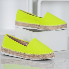 Small Swan Tekstylne Espadryle zielone żółte 2