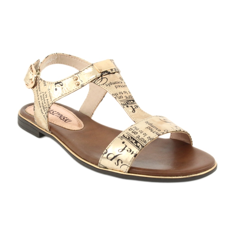 M.Daszyński Sandały złote gazeta Daszyński MR1583-7 czarne żółte 1