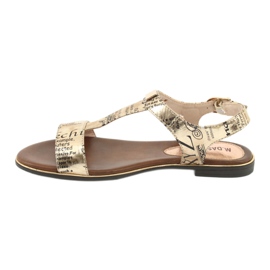 M.Daszyński Sandały złote gazeta Daszyński MR1583-7 czarne żółte 3