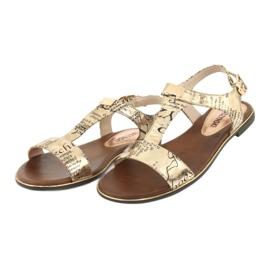 M.Daszyński Sandały złote gazeta Daszyński MR1583-7 czarne żółte 4