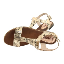 M.Daszyński Sandały złote gazeta Daszyński MR1583-7 czarne żółte 5