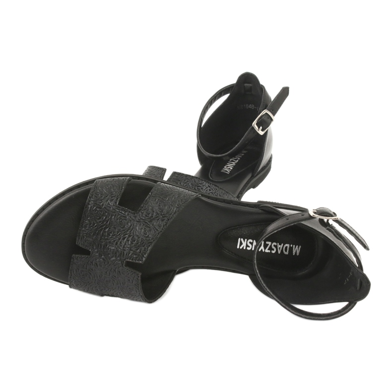 M.Daszyński Czarne Sandały z Piętą Daszyński MR1848-17 4