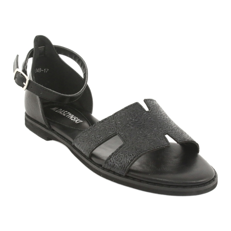 M.Daszyński Czarne Sandały z Piętą Daszyński MR1848-17 1