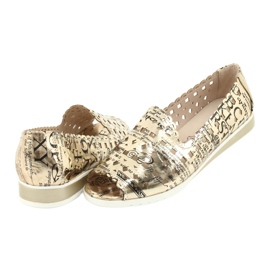 M.Daszyński Balerinki damskie złote Daszyński SA135-1 czarne żółte 4