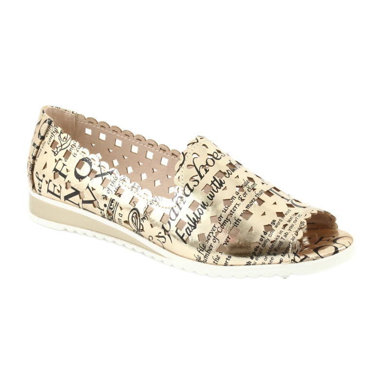 M.Daszyński Balerinki damskie złote Daszyński SA135-1 czarne żółte 1