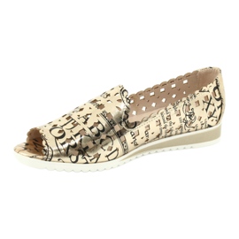 M.Daszyński Balerinki damskie złote Daszyński SA135-1 czarne żółte 2