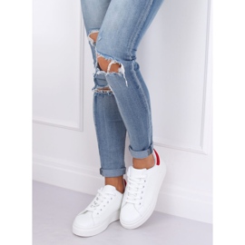 Trampki damskie białe 85-428 WHITE/RED czerwone 2