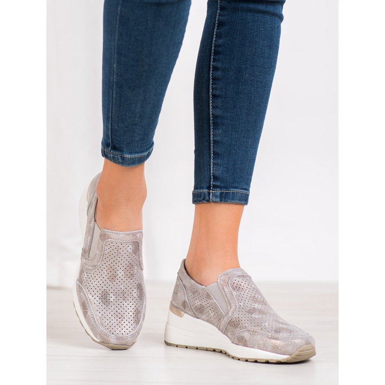 Filippo Ażurowe Slipony Ze Skóry brązowe żółte 2