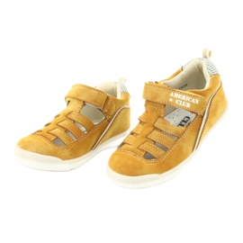 Sandałki chłopięce rzep American Club GC12/20 żółte 3