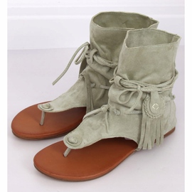 Japonki z cholewką seledynowe SL1010P Green zielone 1