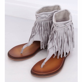 Japonki z cholewką szare NS129P Grey 1