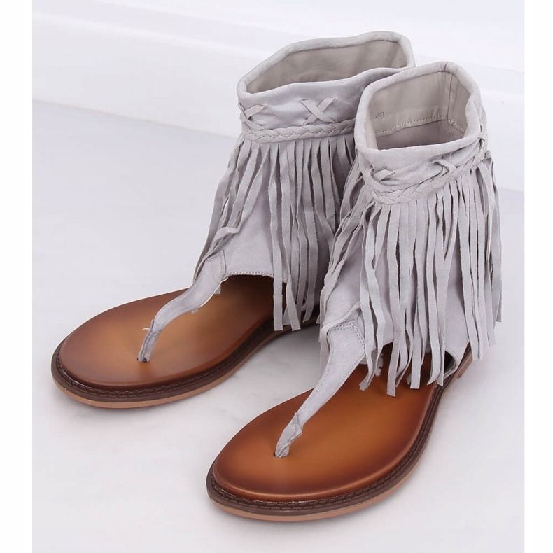 Japonki z cholewką szare NS129P Grey 1