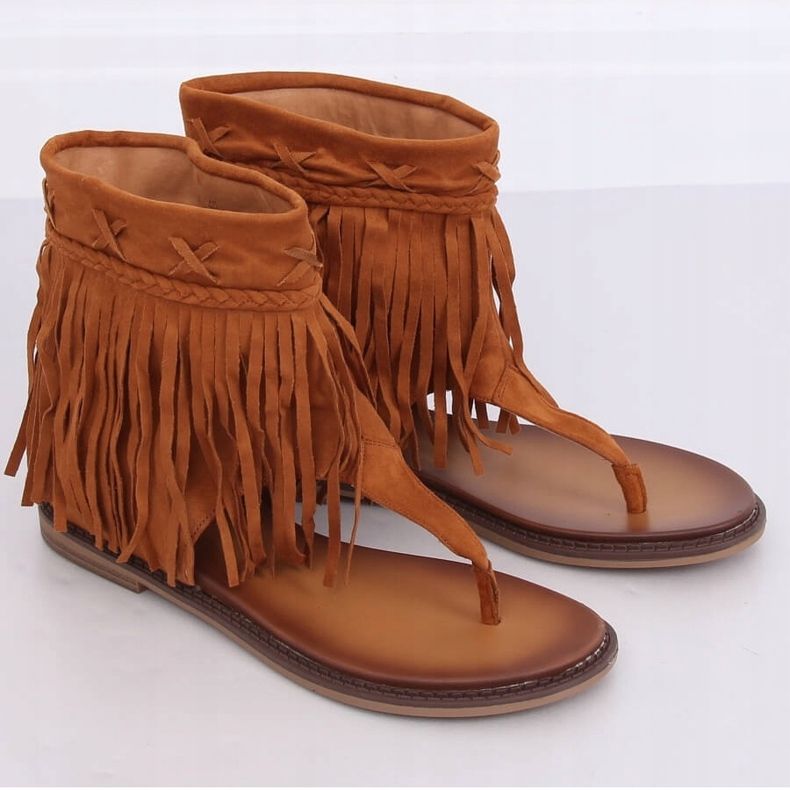 Japonki z cholewką camel NS129P Camel brązowe 1