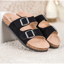 Klapki Ze Sprzączką VINCEZA czarne 2