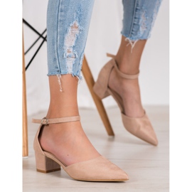 Small Swan Stylowe Czółenka brązowe 2