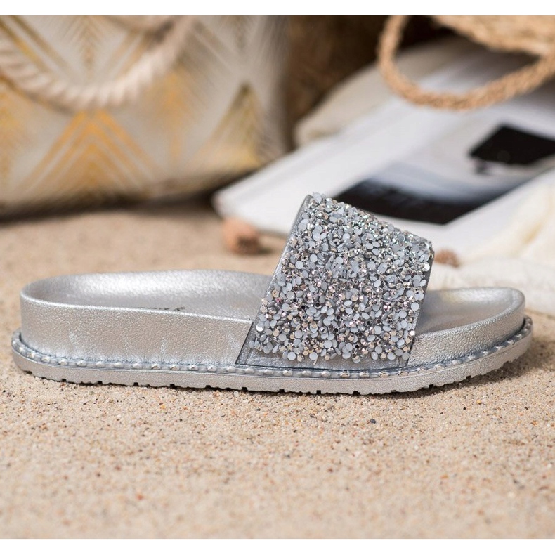 Klapki Na Platformie VINCEZA szare 2