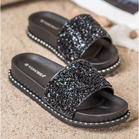 Klapki Na Platformie VINCEZA czarne 1