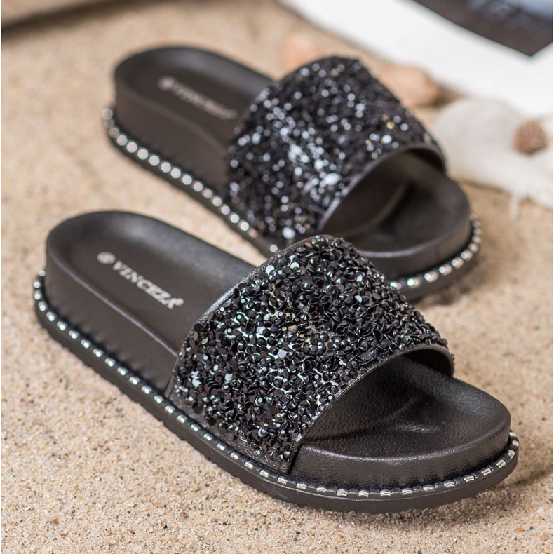 Klapki Na Platformie VINCEZA czarne 1