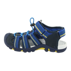 American Club Buty dziecięce sandałki z wkładką piankową American DR01/20 granatowe niebieskie żółte 1