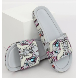 Klapki Unicorn szare CK83 Gray wielokolorowe 1