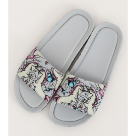 Klapki Unicorn szare CK83 Gray wielokolorowe 2