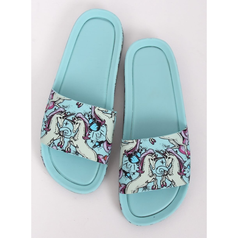 Klapki Unicorn niebieskie CK83 L.BLUE 1