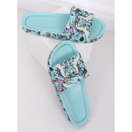 Klapki Unicorn niebieskie CK83 L.BLUE 2